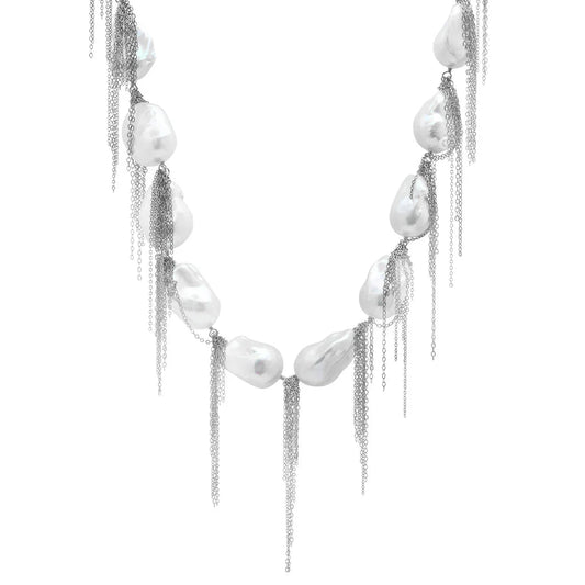 WHITE BAROQUE NECKLACE - thegreatputonmvWHITE BAROQUE NECKLACEWHITE BAROQUE NECKLACEWHITE BAROQUE NECKLACENecklaceSamira 13thegreatputonmvP - 4058 - W1 - NKF - 3 - W1WHITE BAROQUE NECKLACESterling Silver