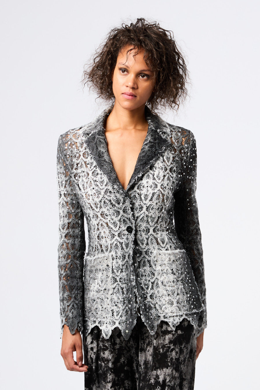 Macrame Lace Jacket With Strass