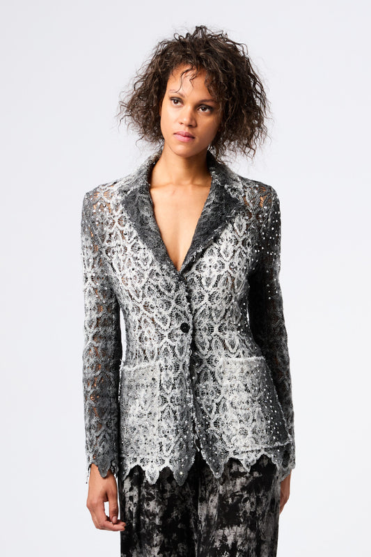 Macrame Lace Jacket With Strass