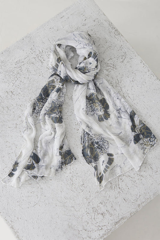 Printed viscose crepe scarf