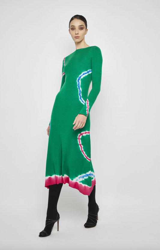 Tie Dye Long Sleeve Knit Dress