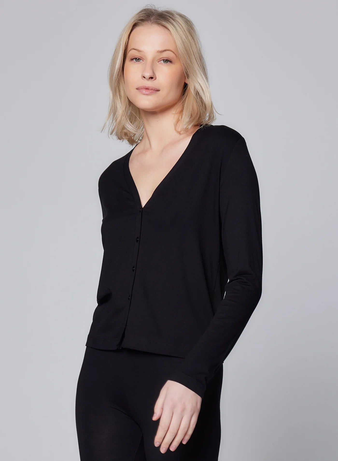 Soft Touch V Neck Cardigan - thegreatputonmvSoft Touch V Neck CardiganSoft Touch V Neck CardiganSoft Touch V Neck CardiganSweaterMajestic Filaturesthegreatputonmv#M001FGI035Soft Touch V Neck CardiganNoir131203356