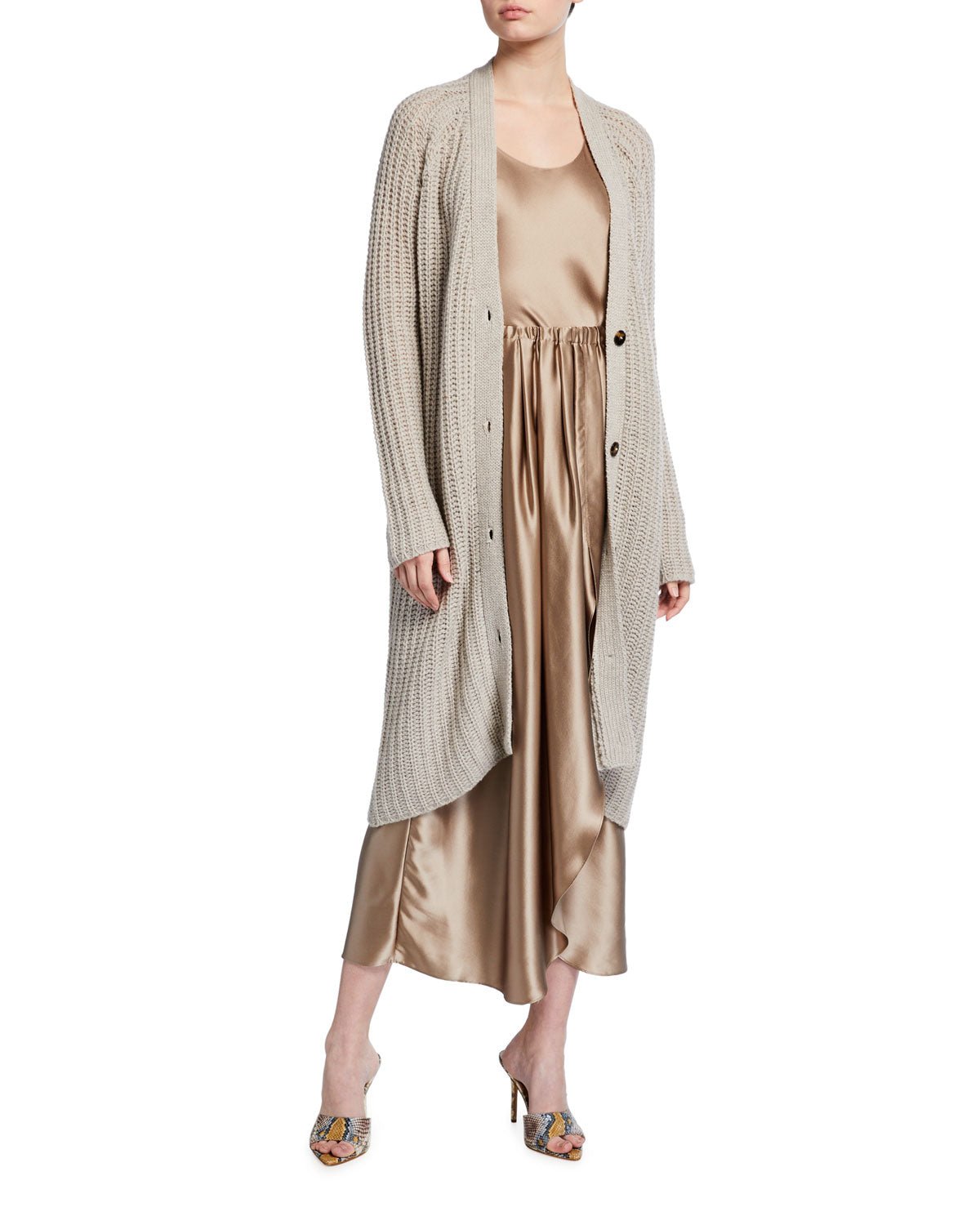 Wyatt V-Neck Long Cashmere Cardigan - thegreatputonmvWyatt V-Neck Long Cashmere CardiganWyatt V-Neck Long Cashmere CardiganWyatt V-Neck Long Cashmere CardiganCardiganSablynthegreatputonmv102712Sablyn "Wyatt" long cardigan. V neckline; button front. Long sleeves. Relaxed silhouette. Hem falls below knees. Cashmere. Dry clean. Imported.S04256697